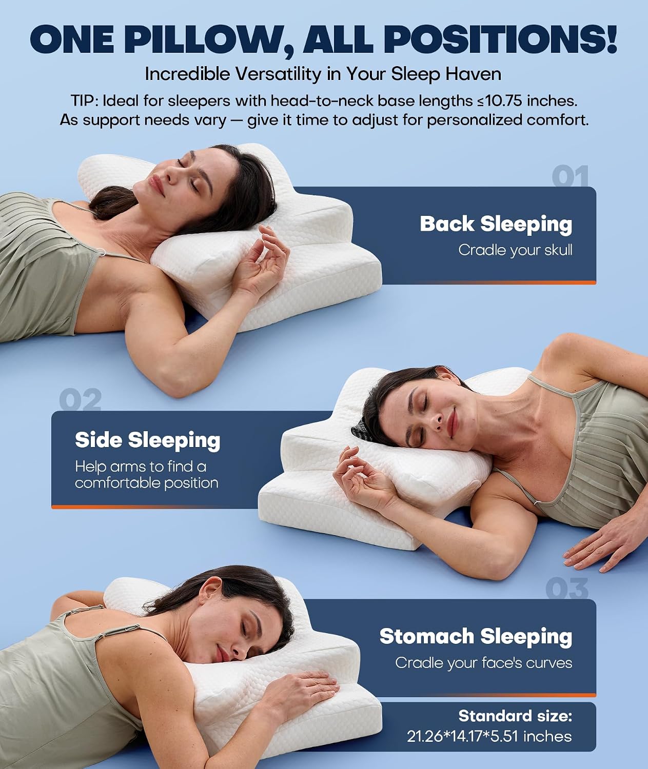 Sleep Doctor - Almohada cervical para dormir, ergonómica, para dorm...