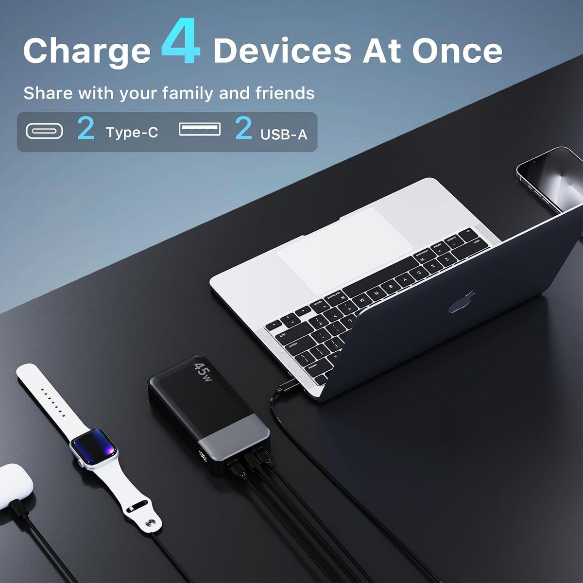 NOBIS Cargador portátil 45W 20000mAh Power Bank Carga rápida | Paqu...