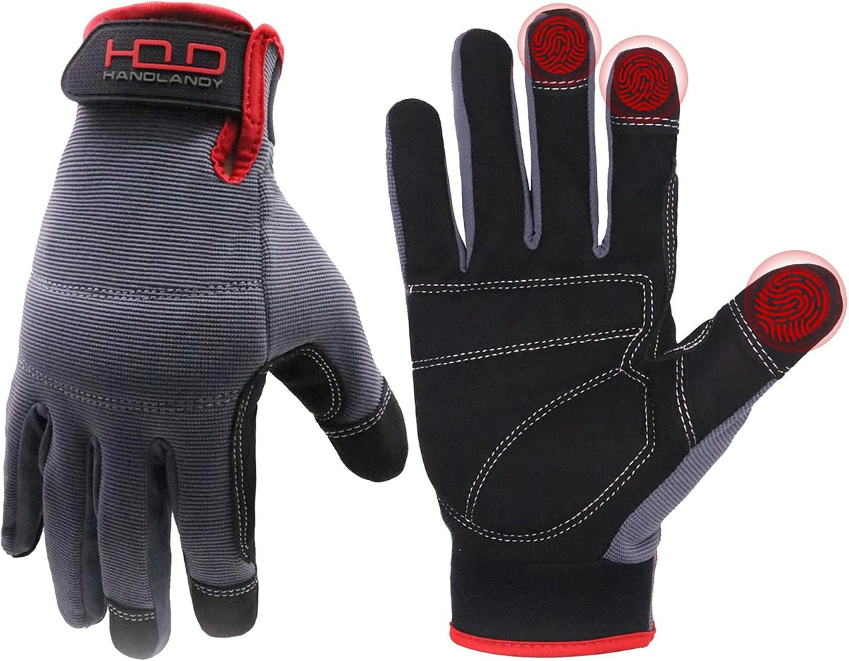 HANDLANDY Guantes de trabajo para hombre y mujer, guantes de trabaj...