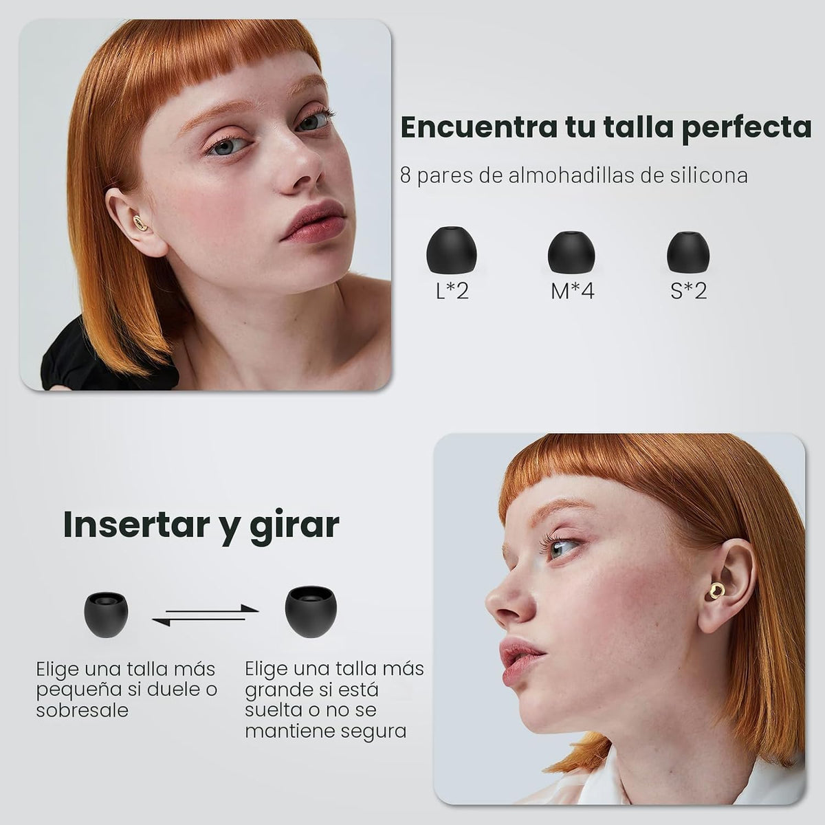 JUSTRVN Tapones para los oídos para dormir, 2 pares de elegantes ta...