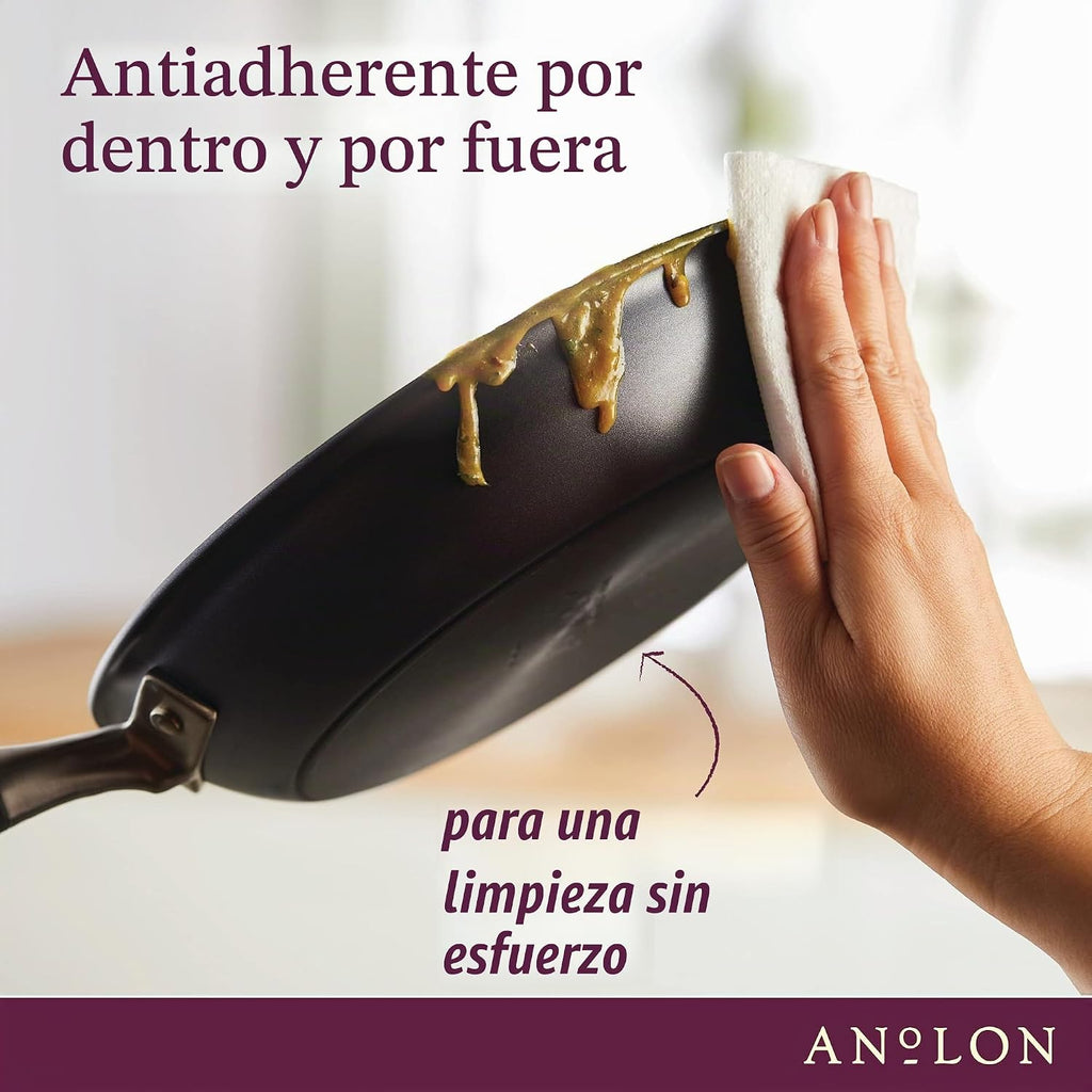 Anolon Advanced Home Sartén de Freír Antiadherente de Aluminio Anod...