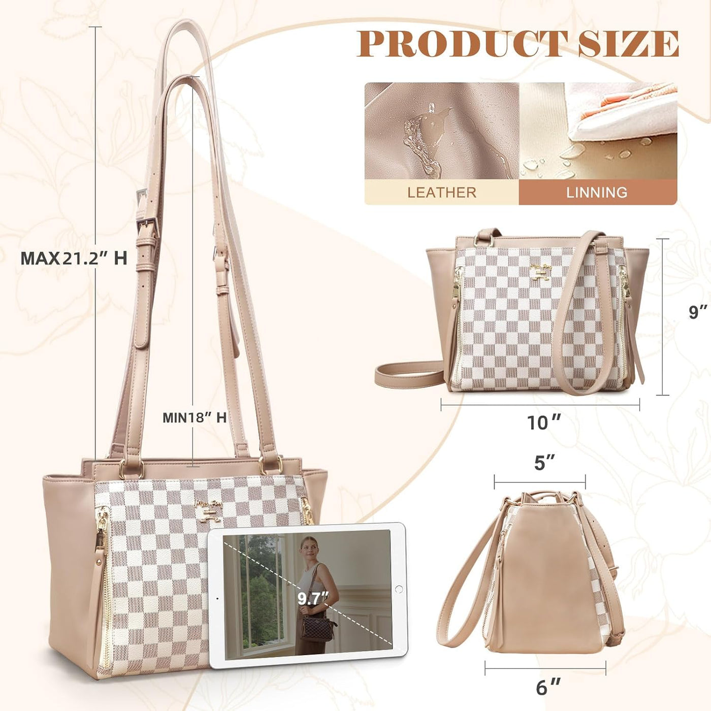 miss fong Bolsa de pañales pequeña de cuero para mujer, bolso de pa...
