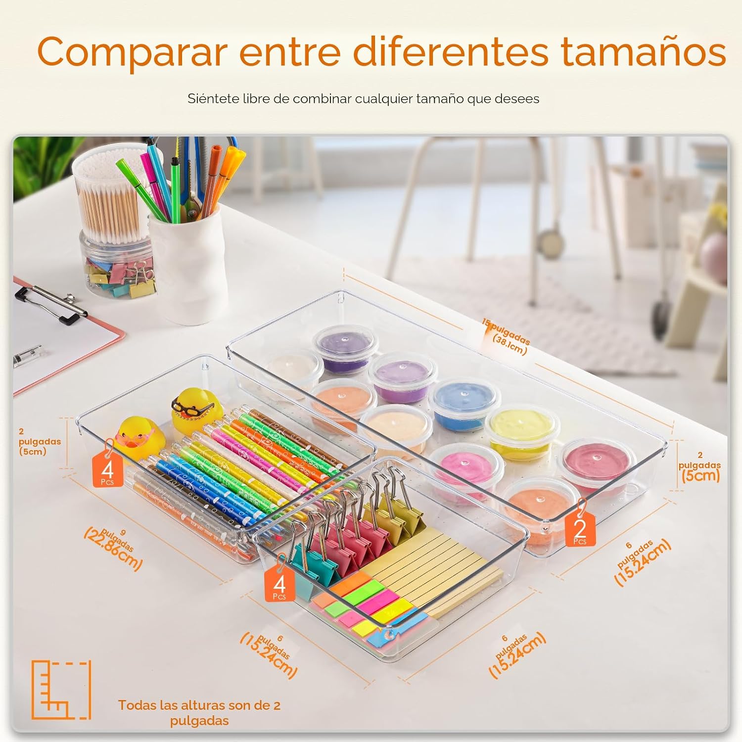 Criusia - Organizador de cajones, juego de 10 piezas de gran tamaño...