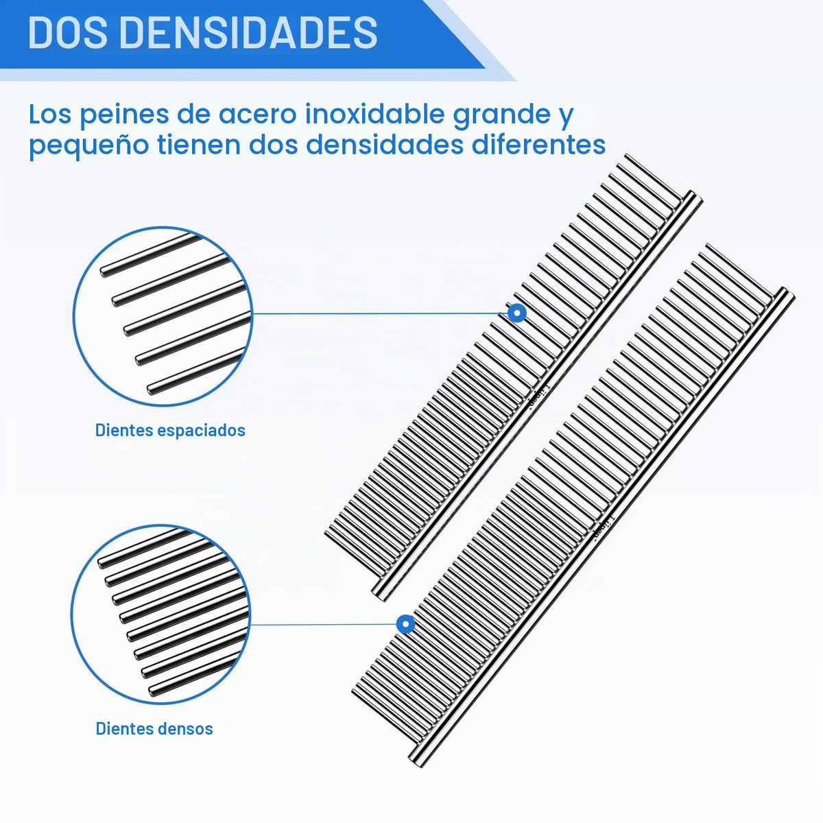 Lilpep 2 peines de metal de acero inoxidable para perros, para elim...