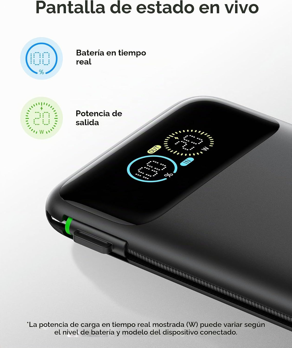 VIYISI Pequeño cargador portátil del banco del poder delgado 10000m...