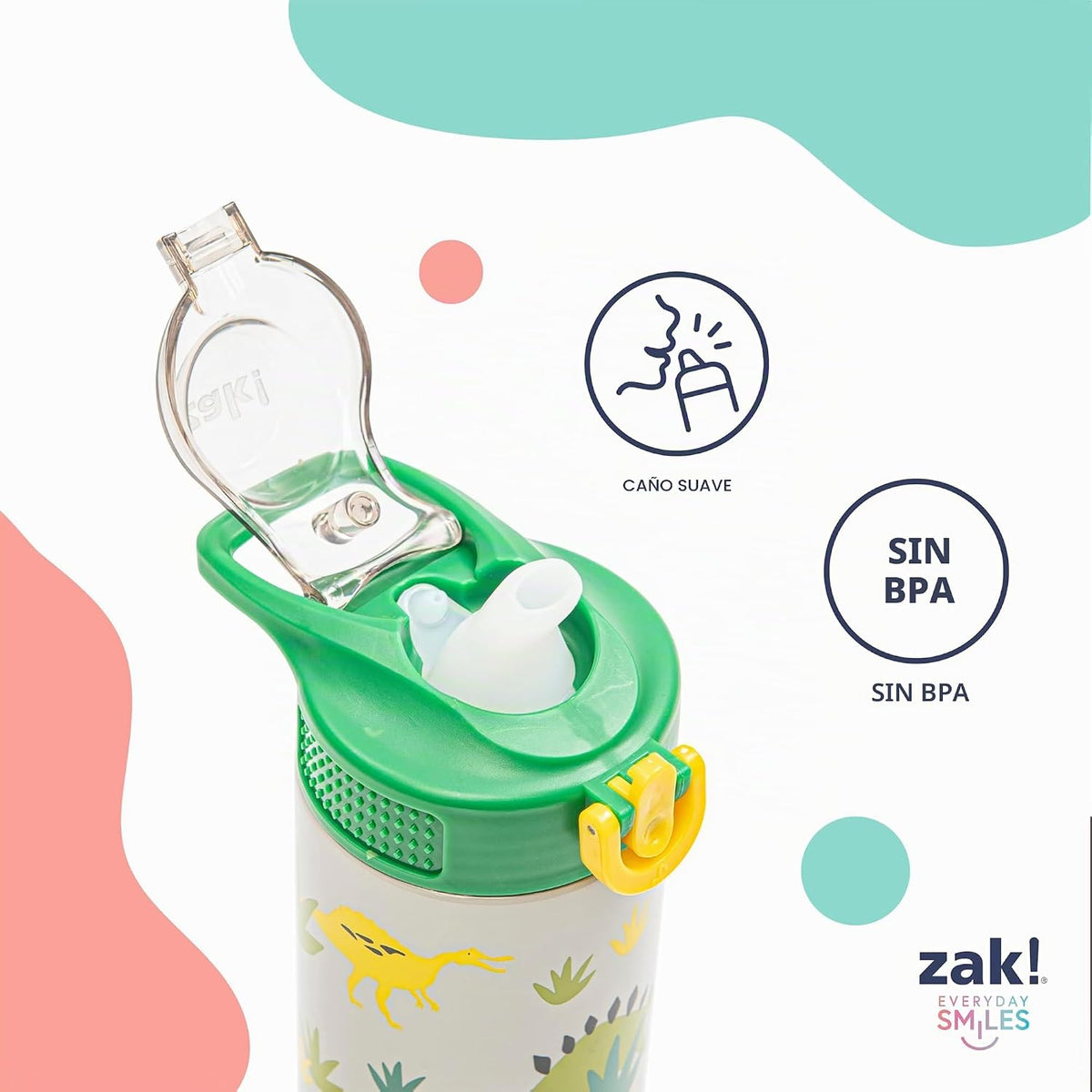 Zak Designs Super Mario Movie Sage - Botella de agua para niños con...