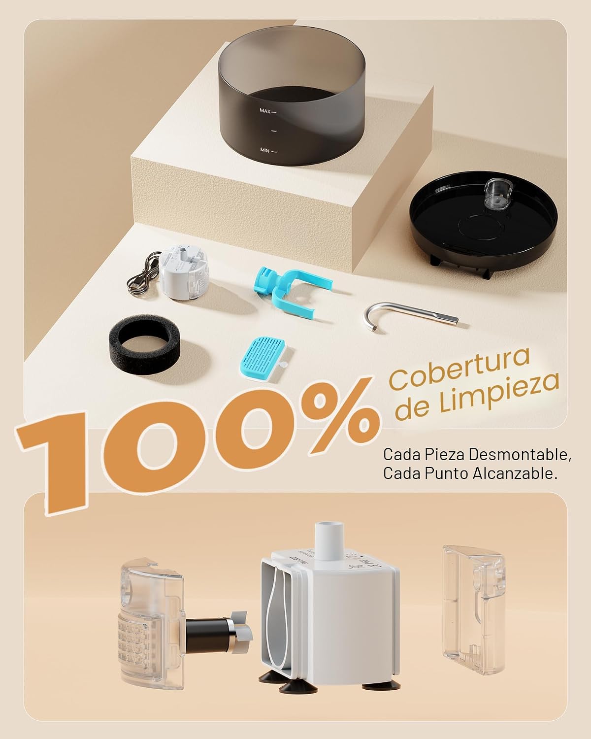 Fuente de Agua para Gatos Fuente para Mascotas: Dispensador de Agua...