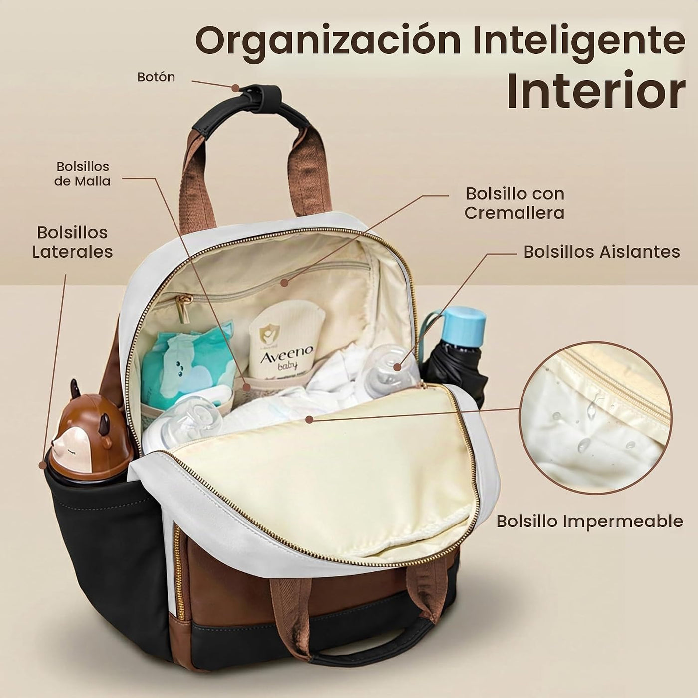 miss fong Bolsa de pañales pequeña \u2013 Mochila para pañales de b...