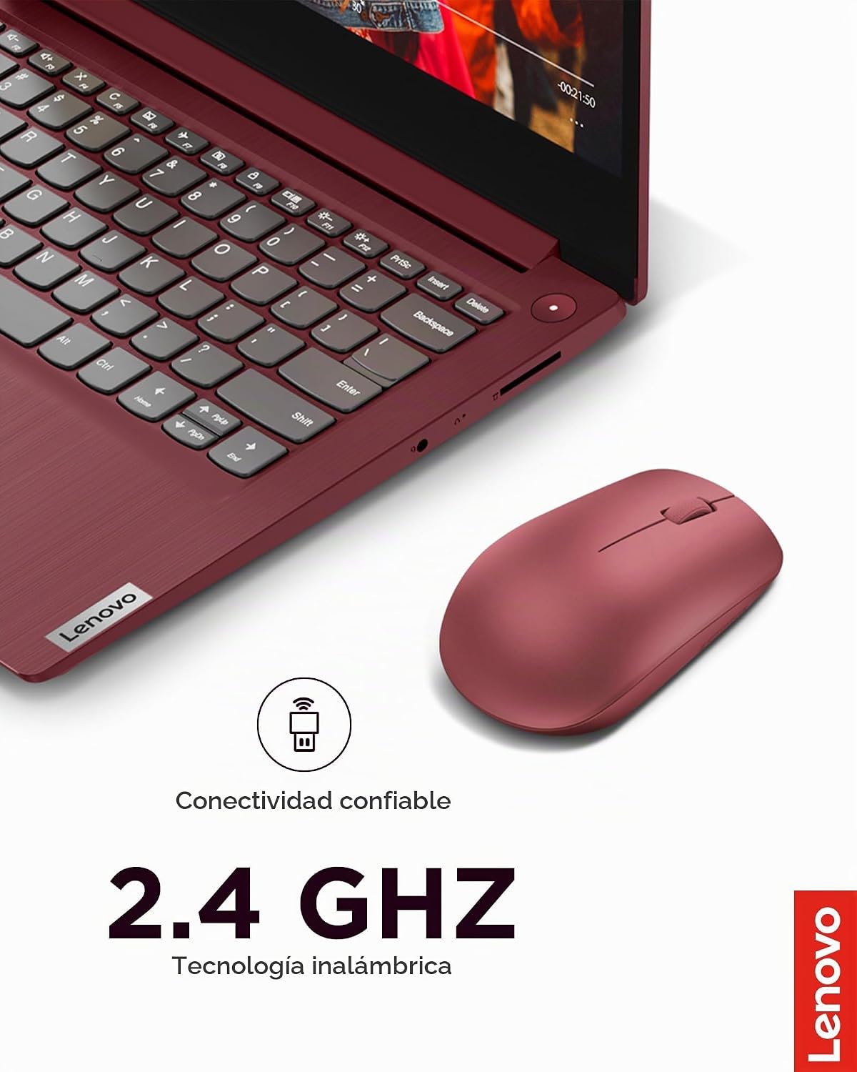 Lenovo 530 - Mouse inalámbrico de tamaño completo para PC, laptop,...