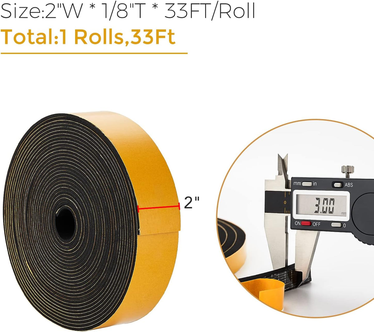 33 pies de burlete para puerta, 2" de ancho x 1\/8" de gros...