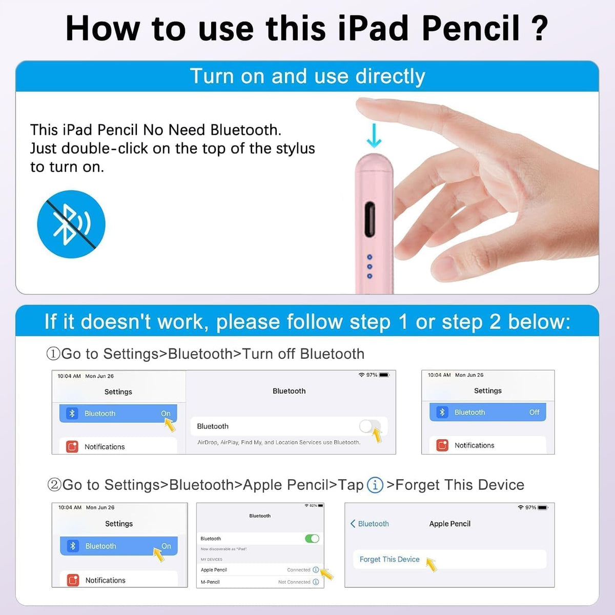 Lápiz óptico para Apple iPad de 6ª a 11ª generación 2026-2018, paqu...