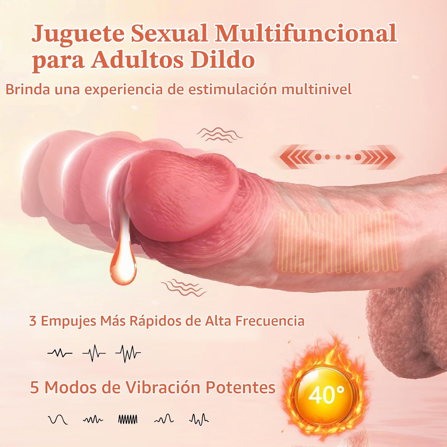 Mrgras Consolador de empuje de pulsación, juguetes sexuales con 3 m...