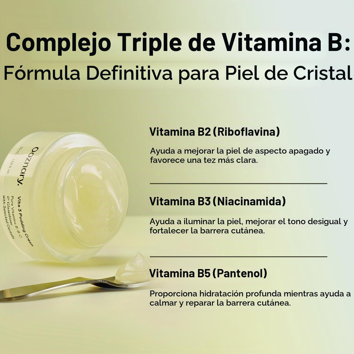 OOZNARY Vita 3 Pudding Cream para una piel radiante que brilla y me...