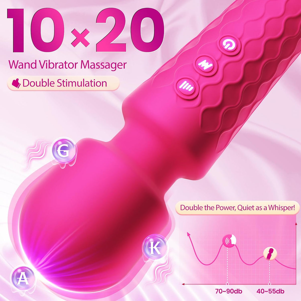 Allovü Vibrador masajeador de varita para mujer, vibrador de clítor...