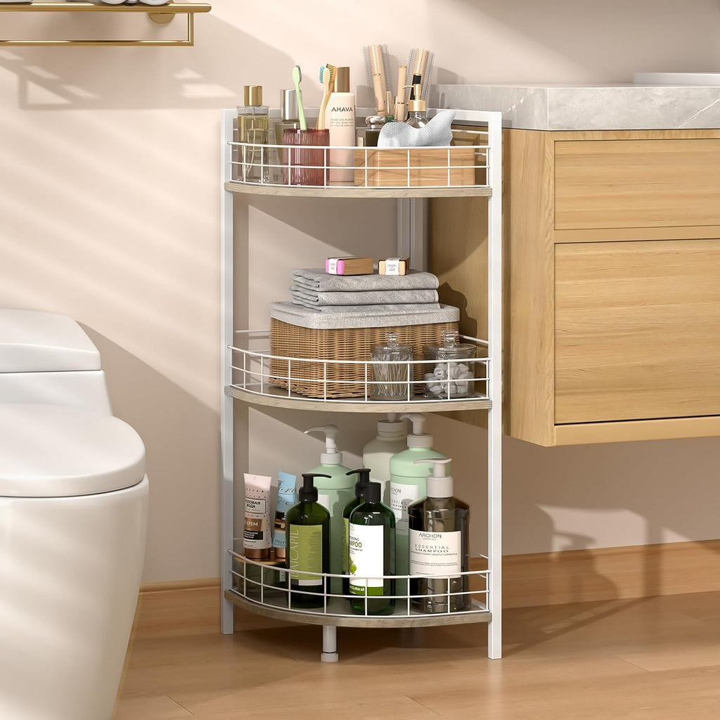 DAOUTIME Estante de pie para baño, estantes independientes de 3 niv...