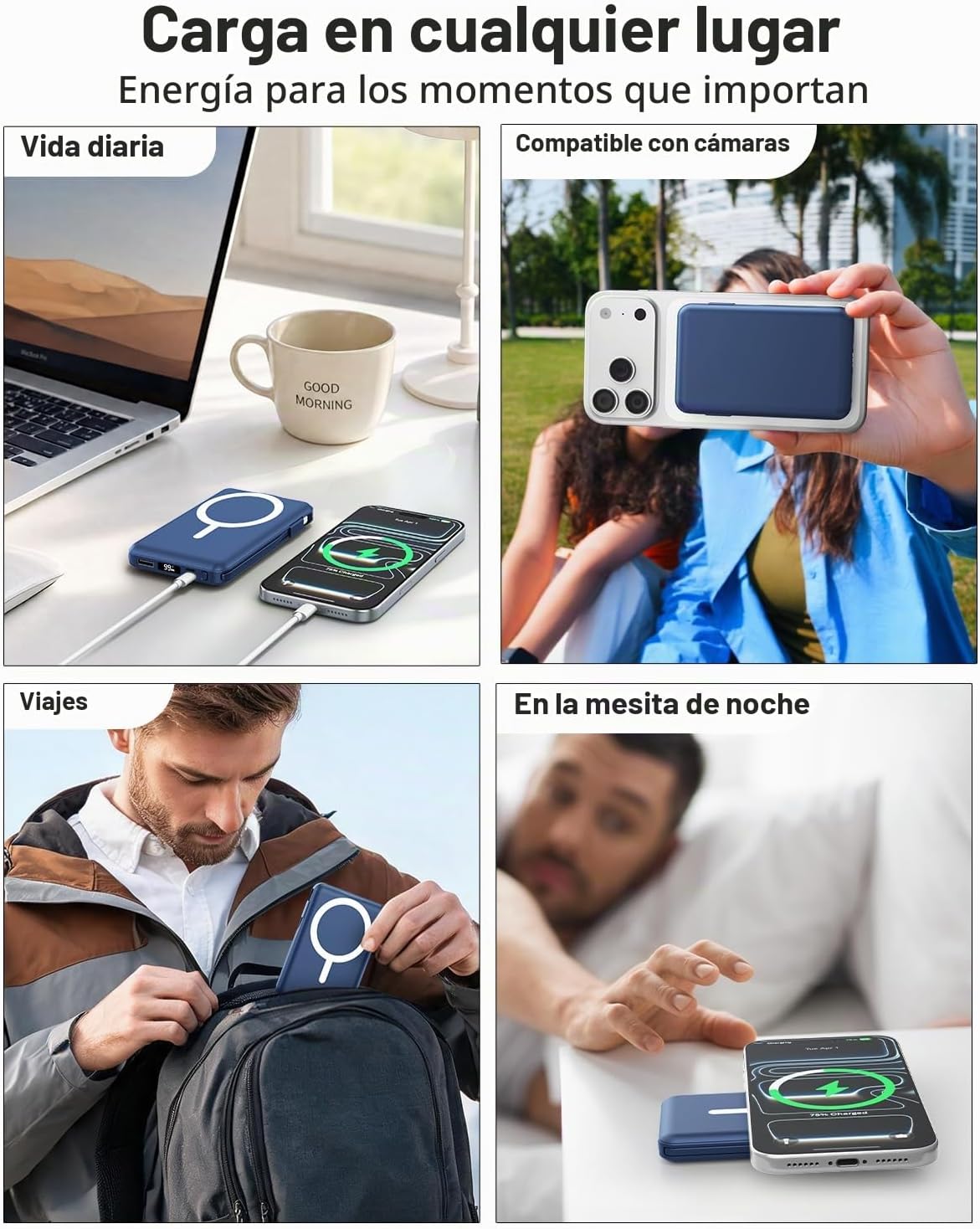 Gawegar para cargador portátil MagSafe, banco de energía magnético...