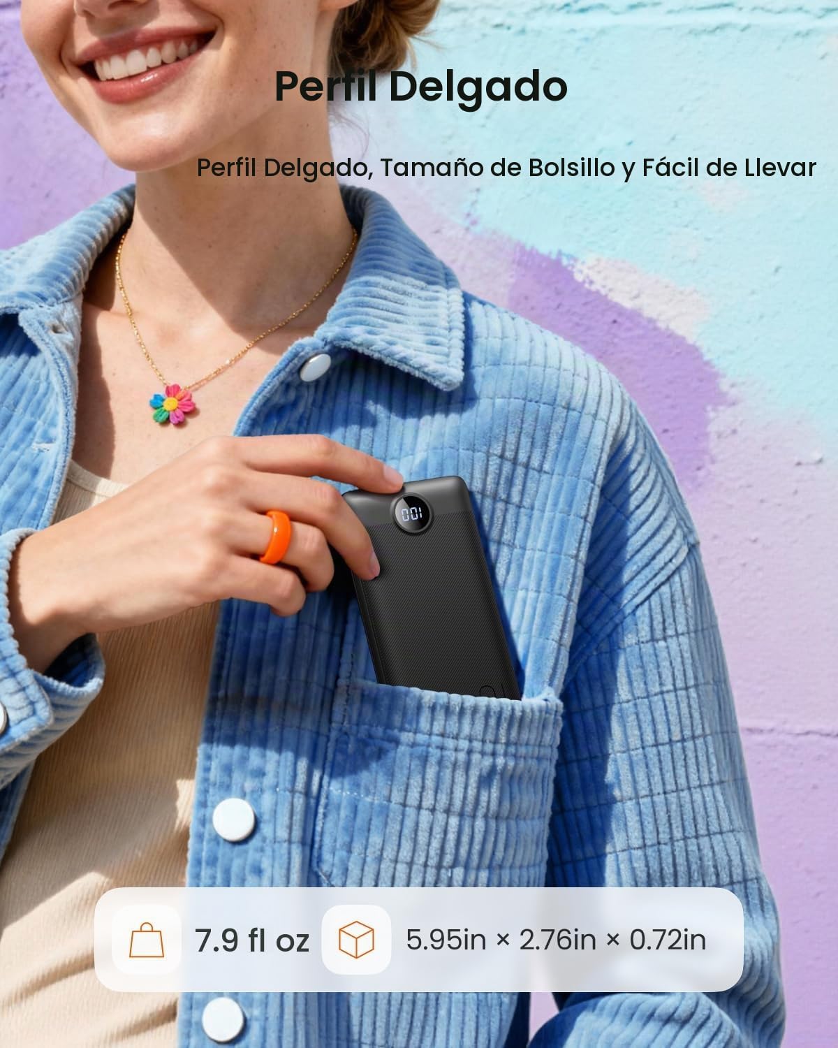 Coowisty Cargador portátil con enchufe de pared, banco de energía U...