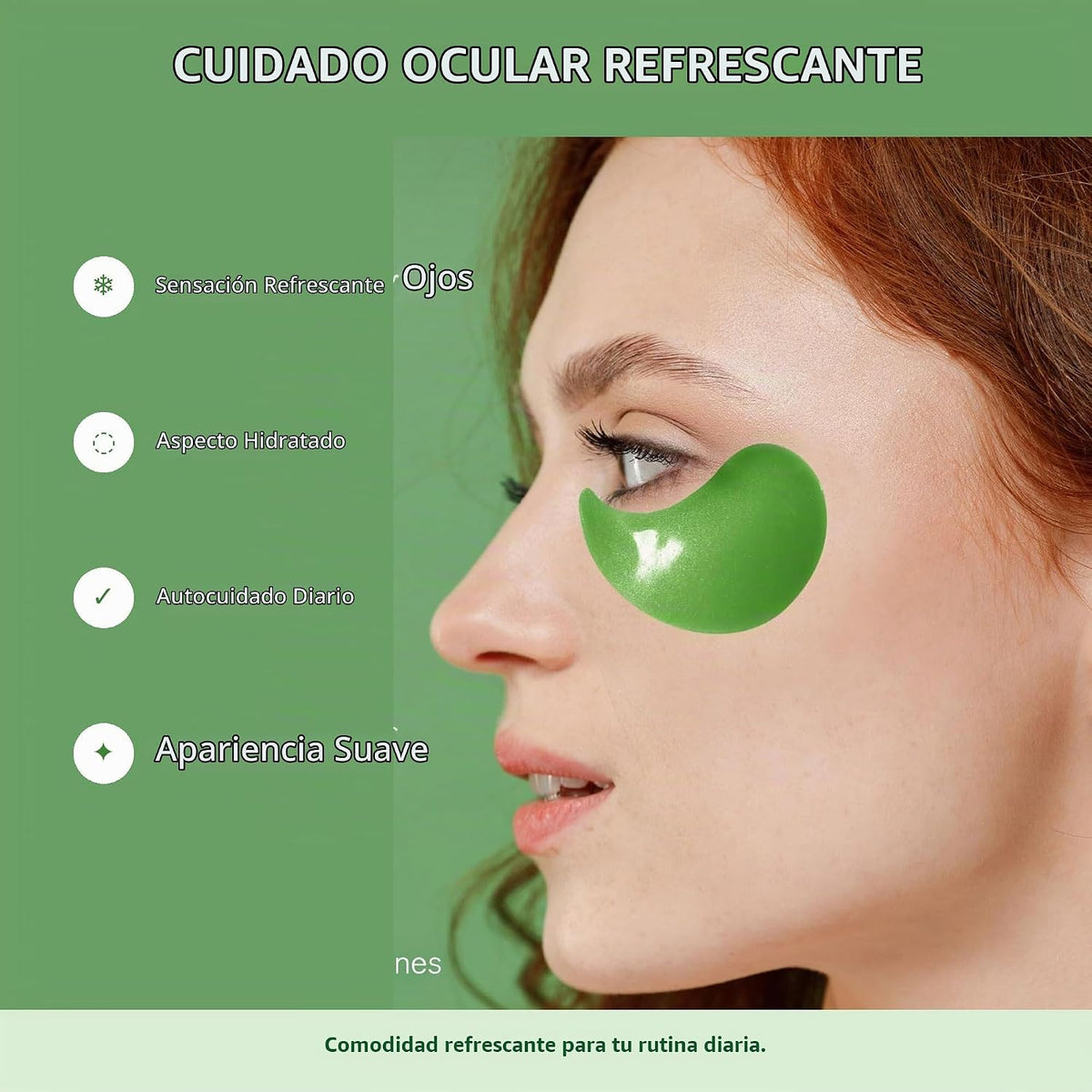 Parches debajo de los ojos de té verde de Enaskin Naturals para hin...