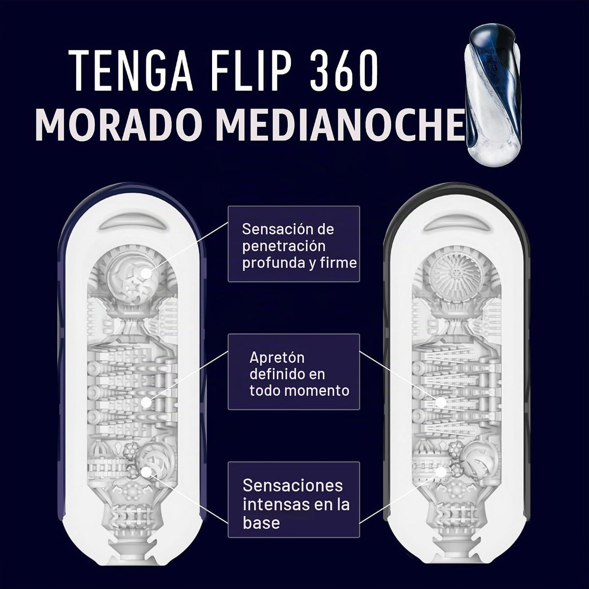 TENGA FLIP 360 Midnight Purple - Funda masturbadora masculina de es...