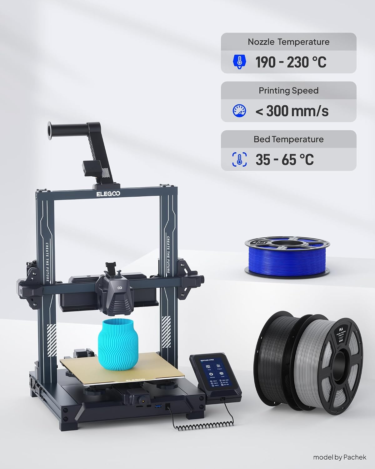 ELEGOO Filamento PLA 1.75mm Marrón 1KG, Filamento para Impresora 3D...