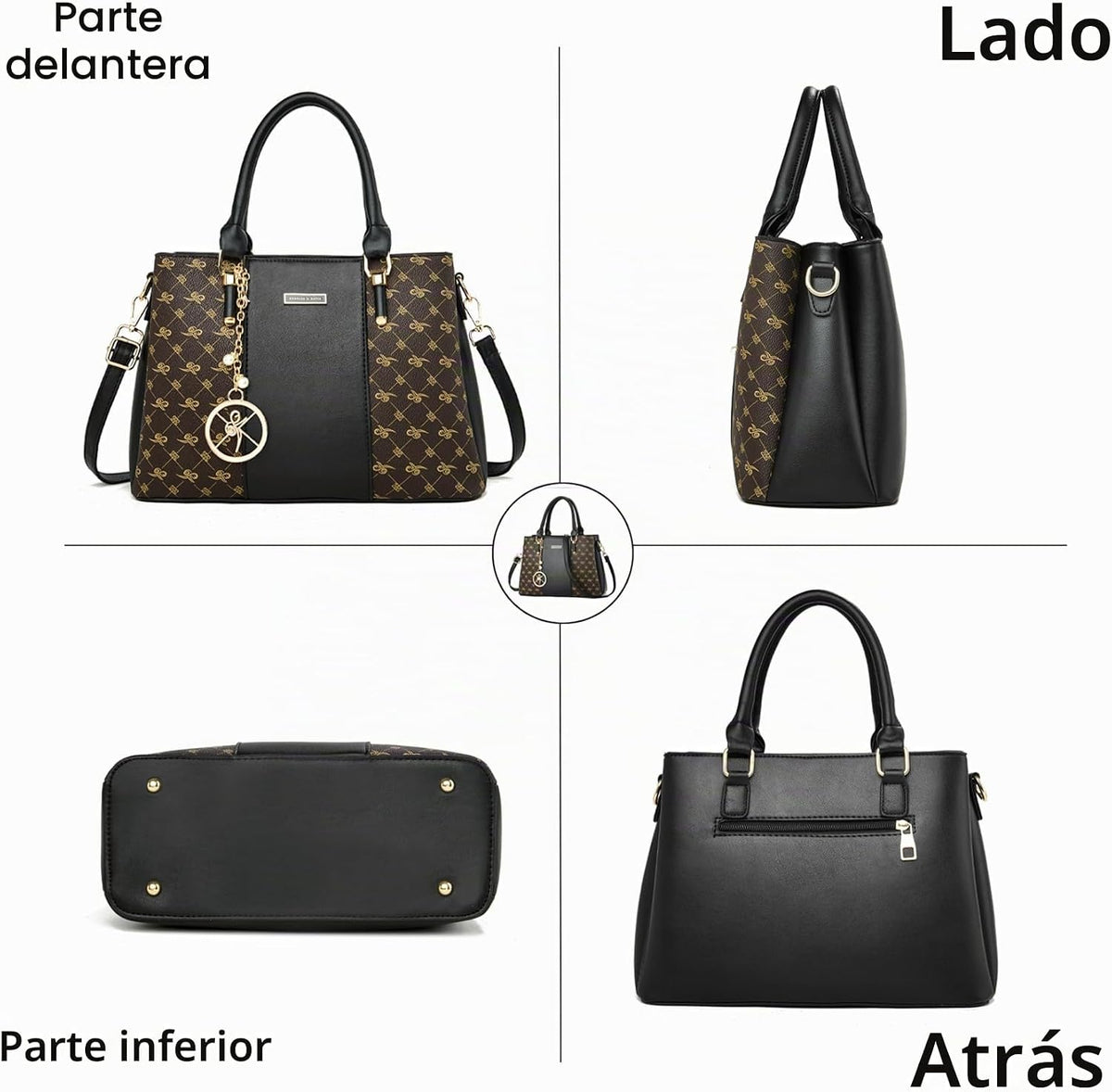KURGOOL Bolsos y bolsos de mano para mujer, bolso de hombro con asa...