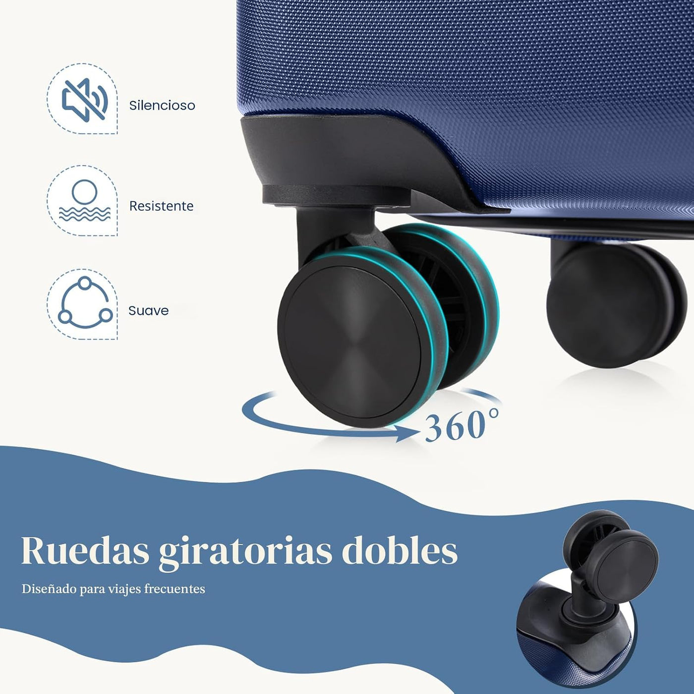 NEWBULIG Maletas con ruedas giratorias, ligeras, expandibles, de vi...