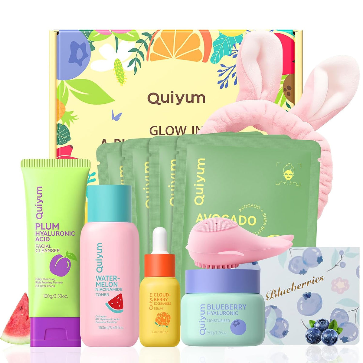 QUIYUM Set de cuidado de la piel de frutas para pieles sensibles y...
