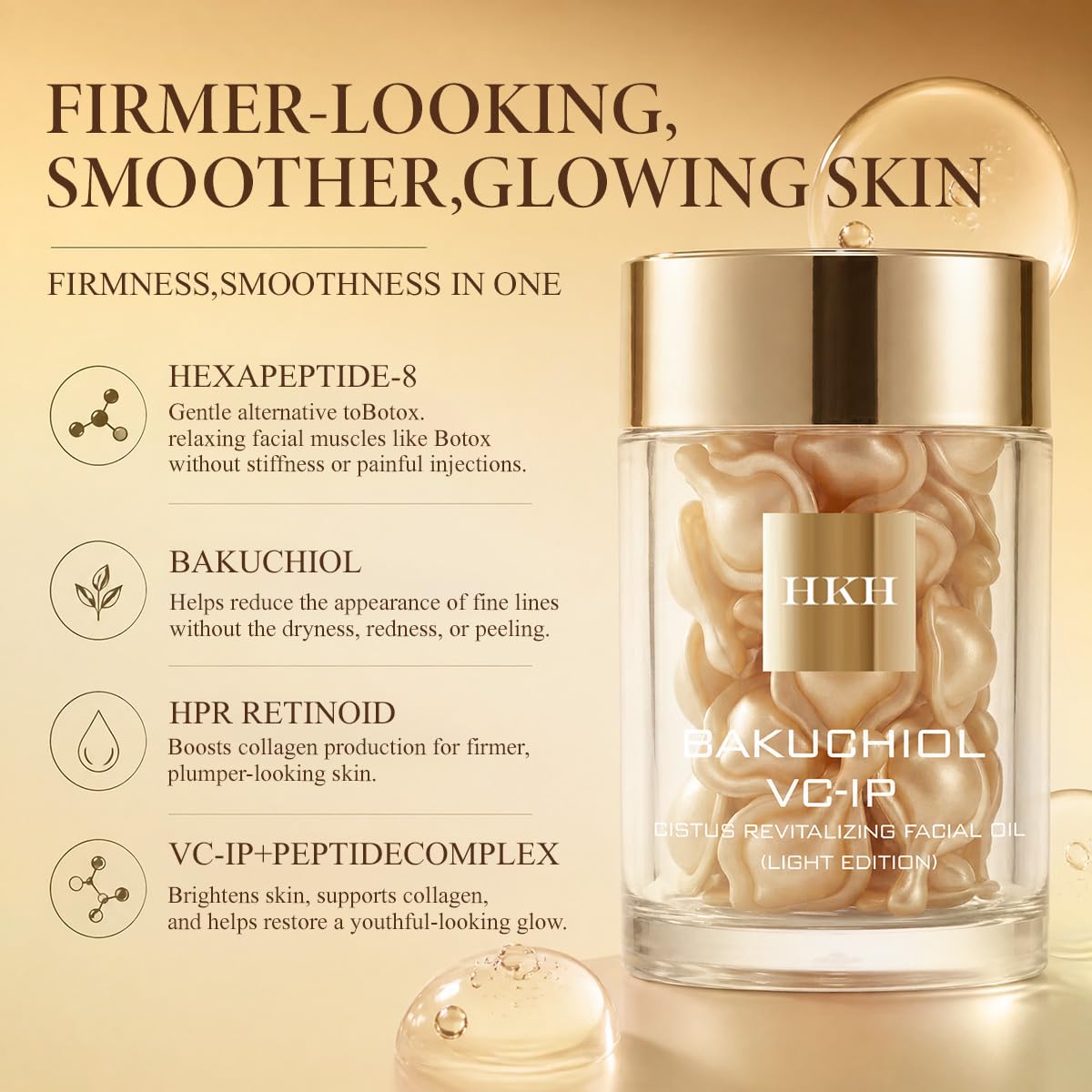 HKH Suero Bakuchiol, alternativa suave de retinol a base de plantas...