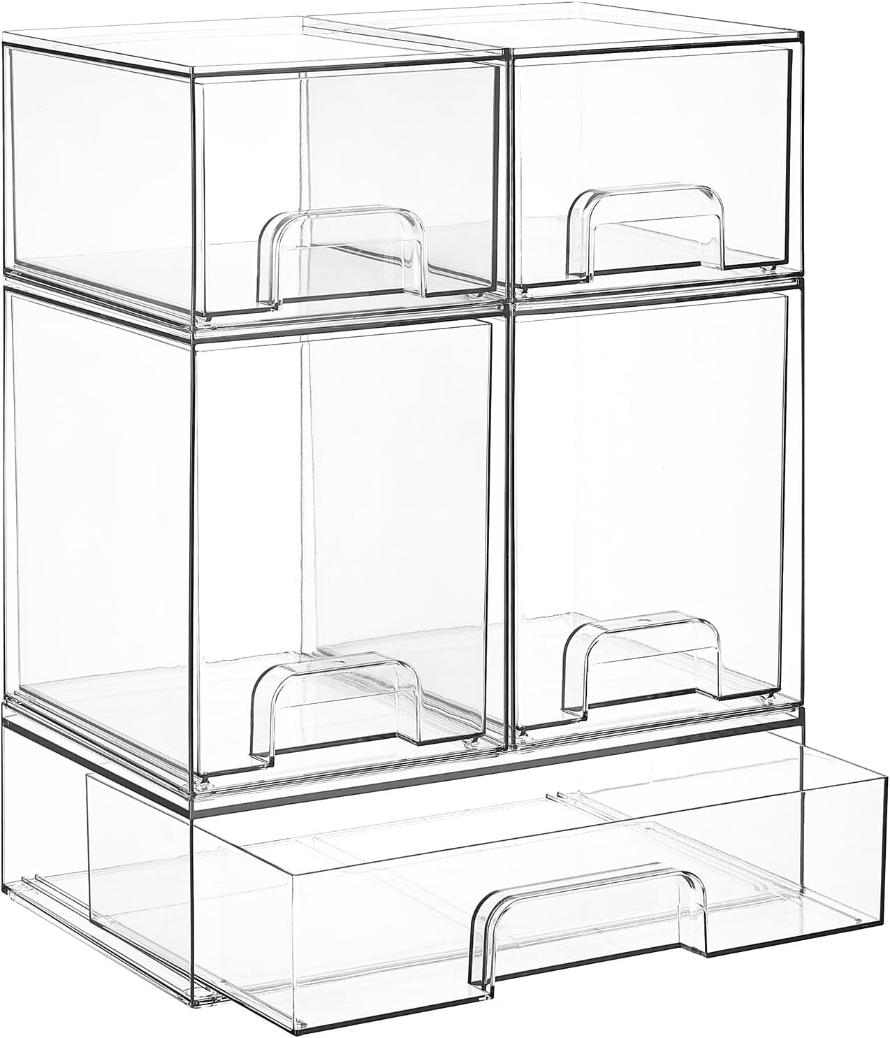 Vtopmart - Juego de 5 cajones de almacenamiento apilables, contened...