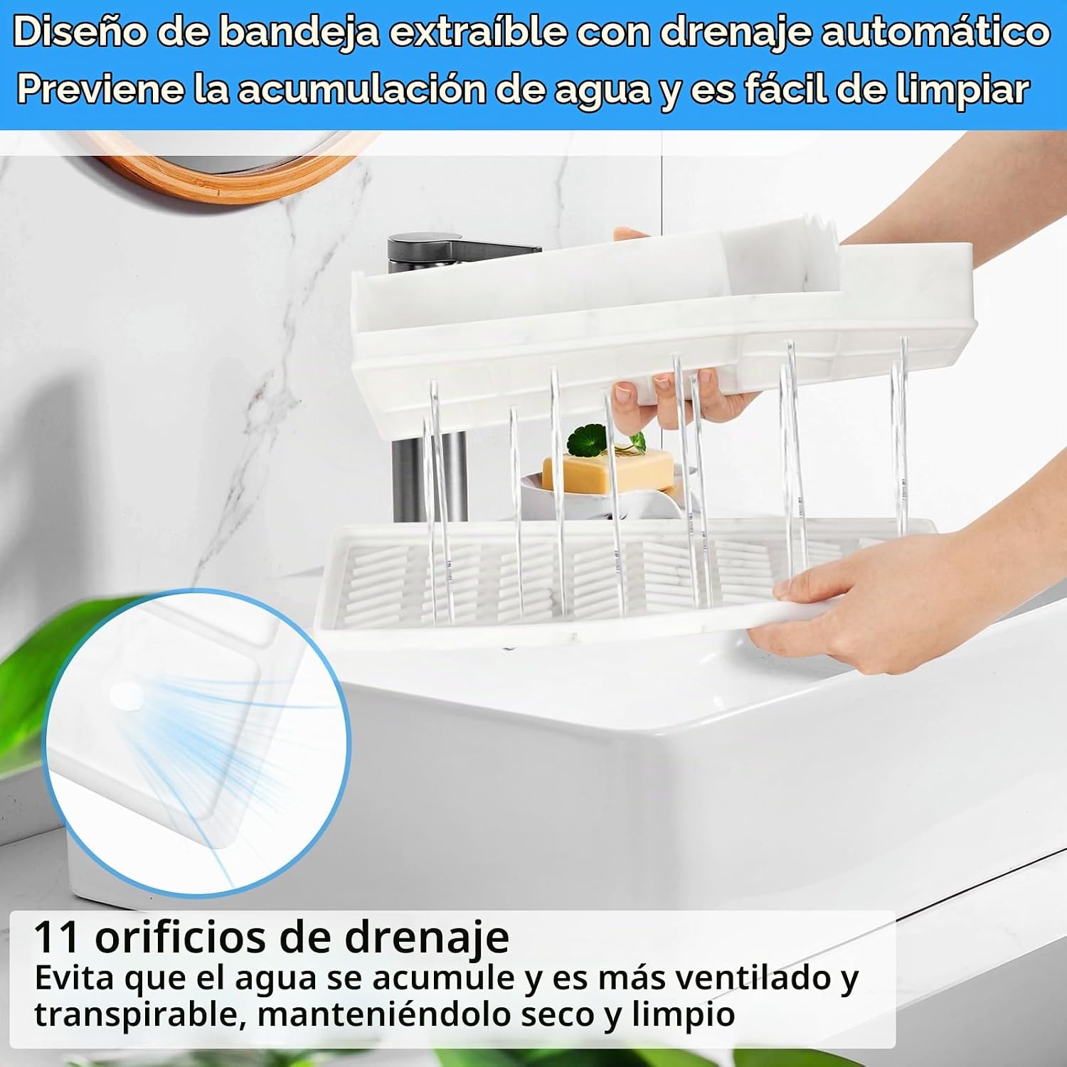 Organizador de mostrador de baño, soportes de silicona blanca para...