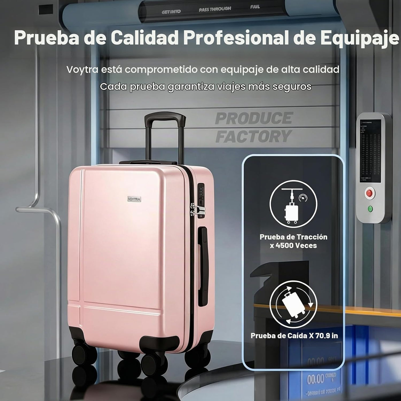 Voytra Juego de 2 equipajes, maleta de mano y comprobada con bloque...