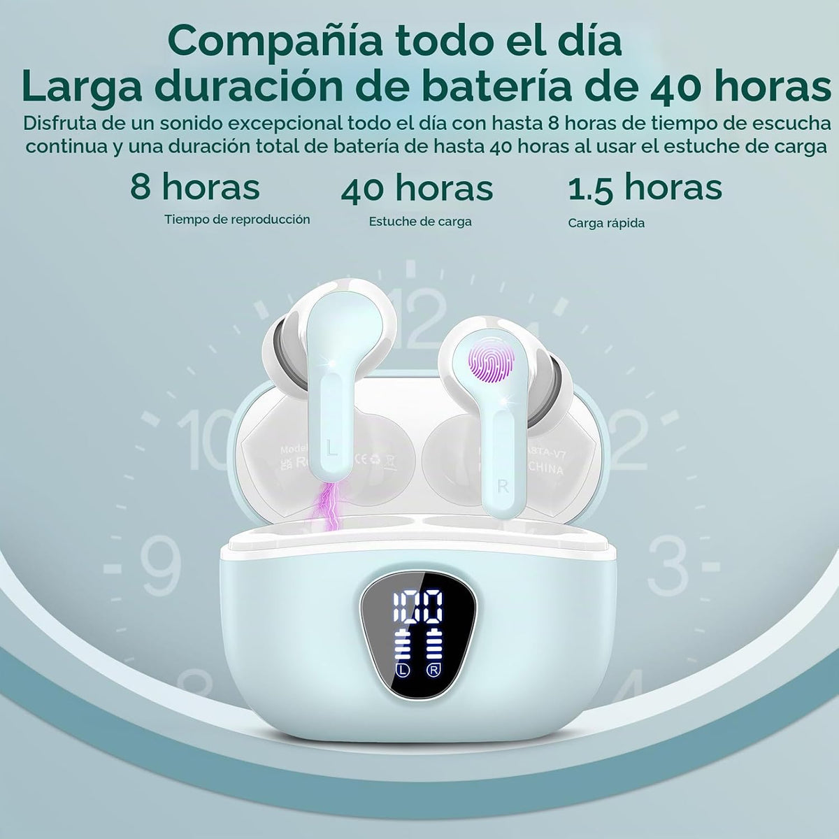 Auriculares inalámbricos, Bluetooth 5.4 Auriculares estéreo de alta...