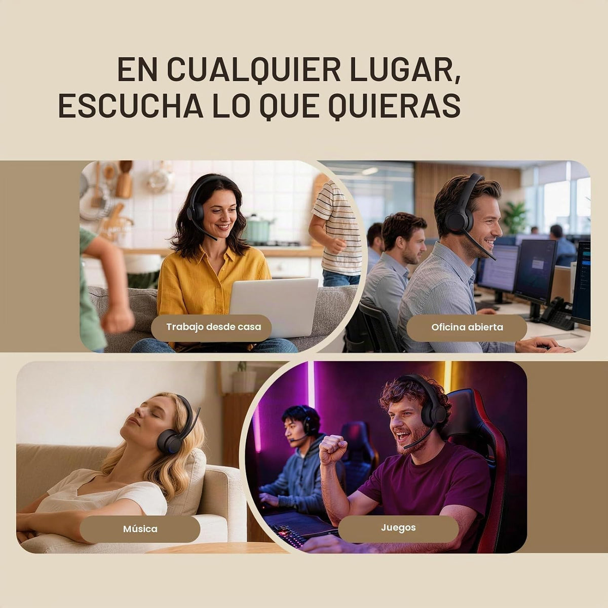 Yealink Auriculares inalámbricos Bluetooth Z32 económicos para trab...