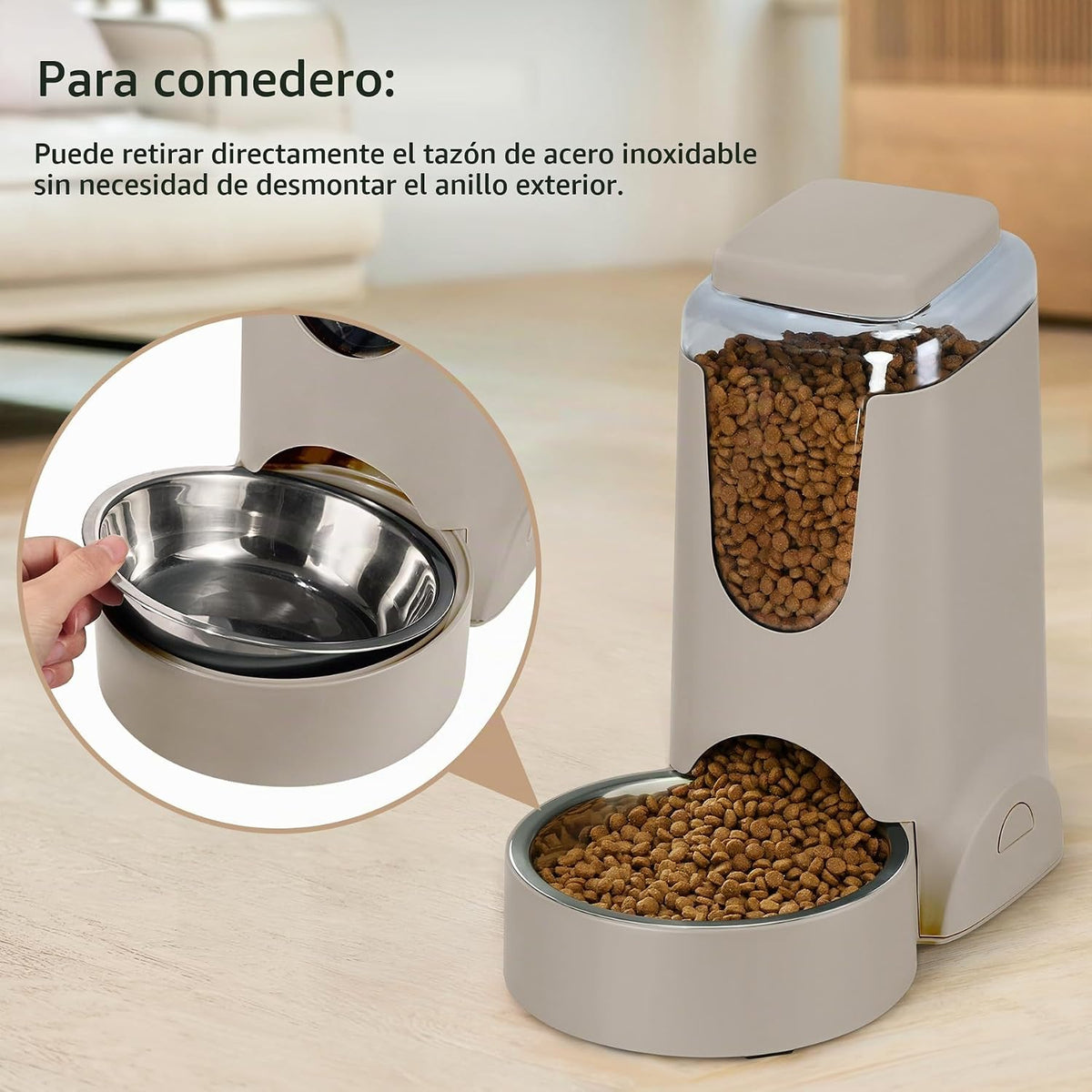Paquete de 2 alimentadores automáticos para gatos y dispensador de...