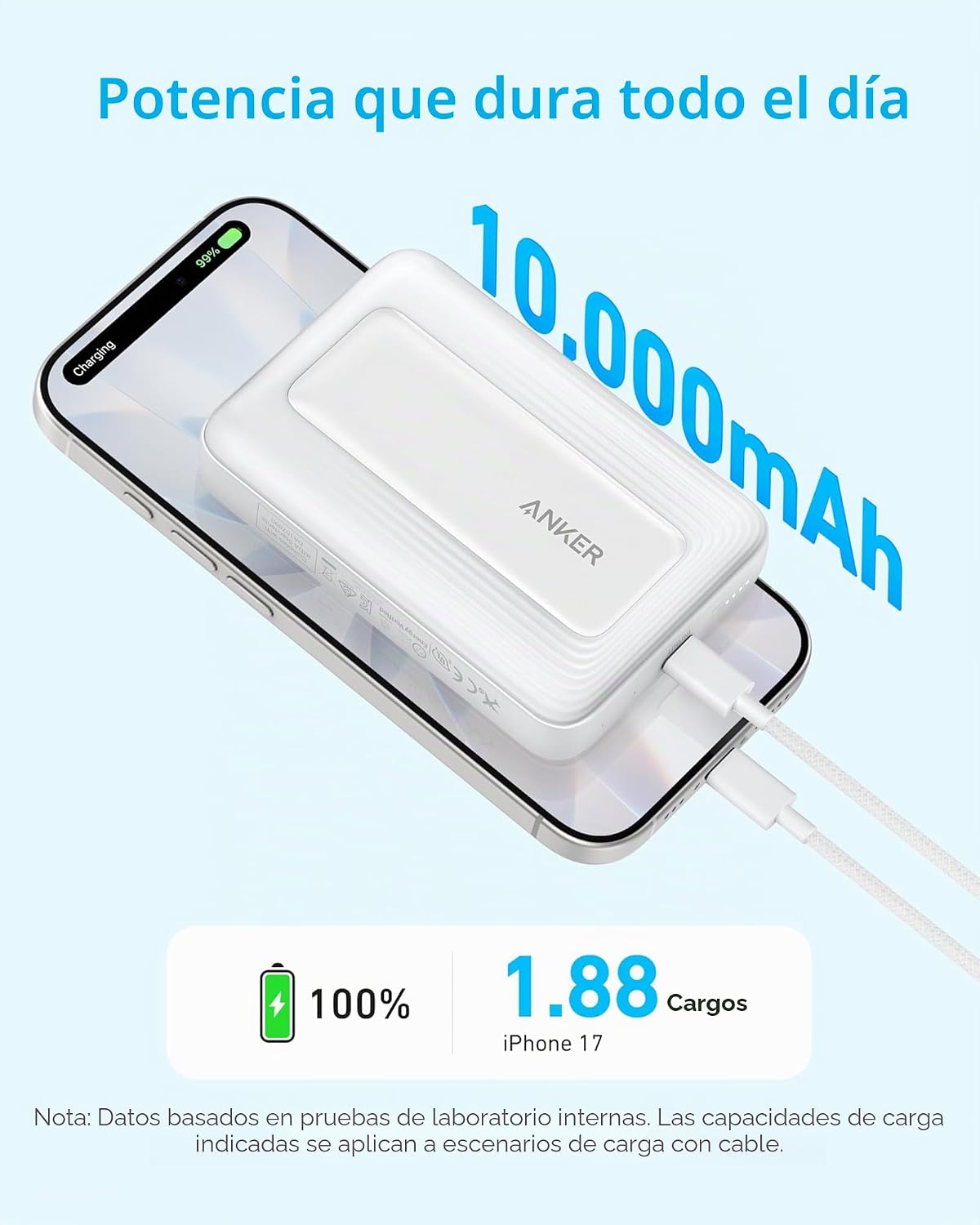 Anker Zolo - Banco de energía magnético, cargador portátil Magsafe...