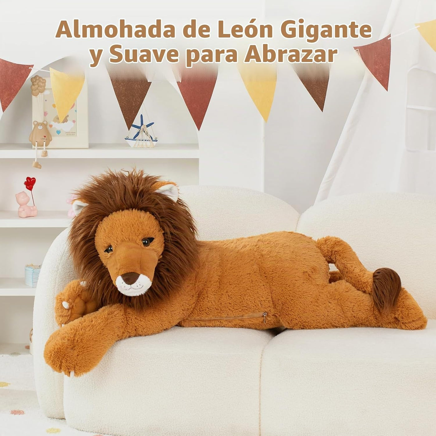 Tezituor Animales de Peluche de León Gigante de 43.3 pulgadas, Jugu...