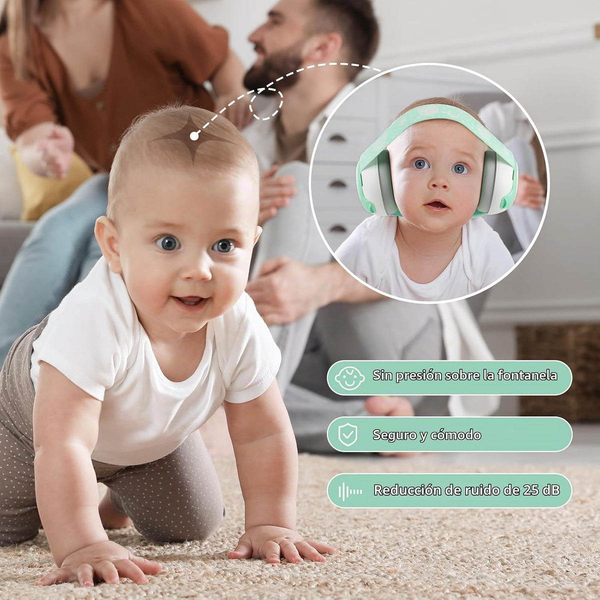 YomauiYee Orejeras para bebé, Auriculares para bebés con cancelació...