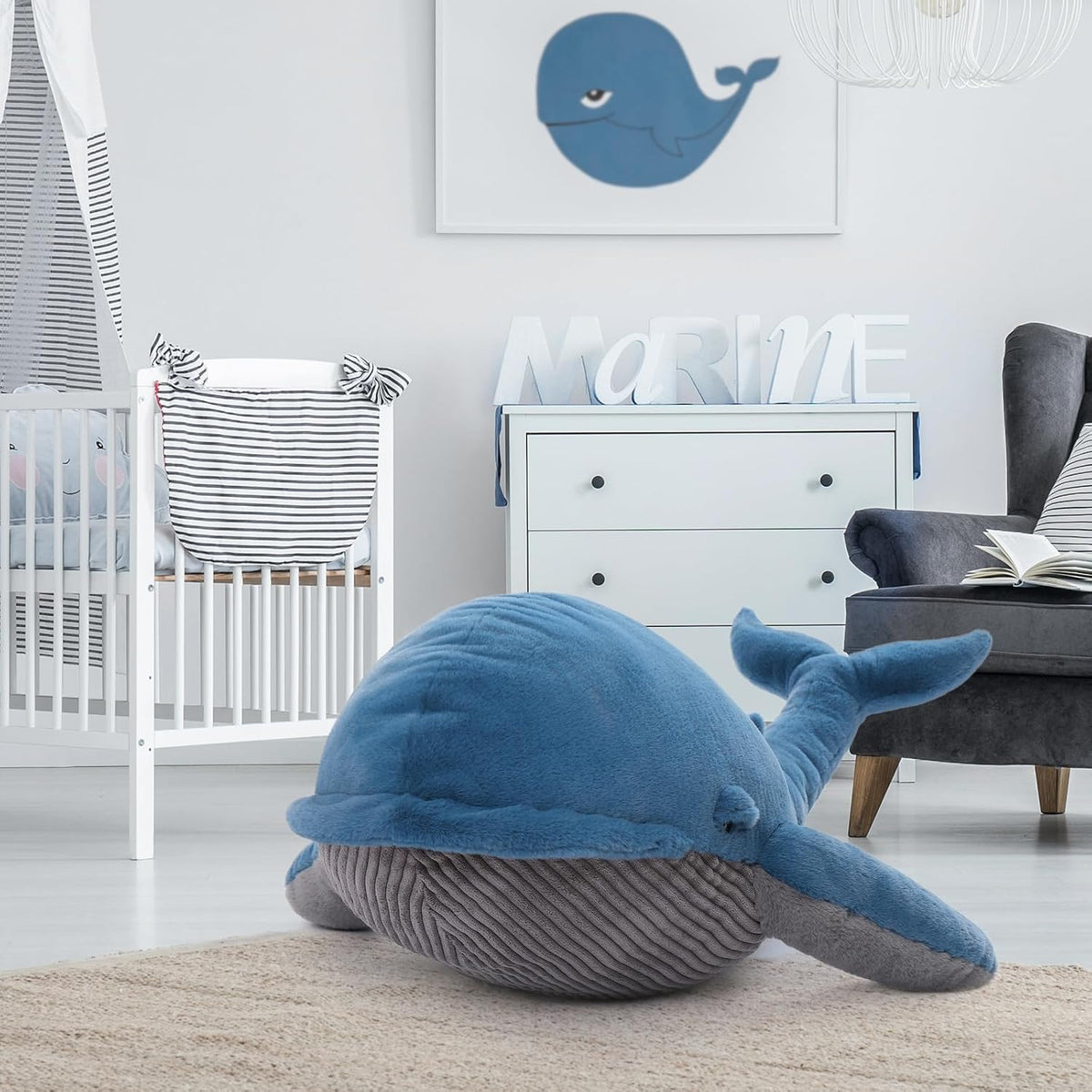 MaoGoLan Ballena de Peluche Rellena de 43 pulgadas, Almohada Grande...