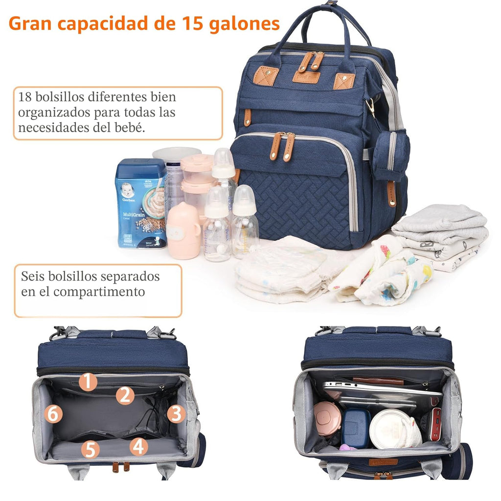 Astro alan - Bolsa de pañales para bebé con cambiador, mochila impe...