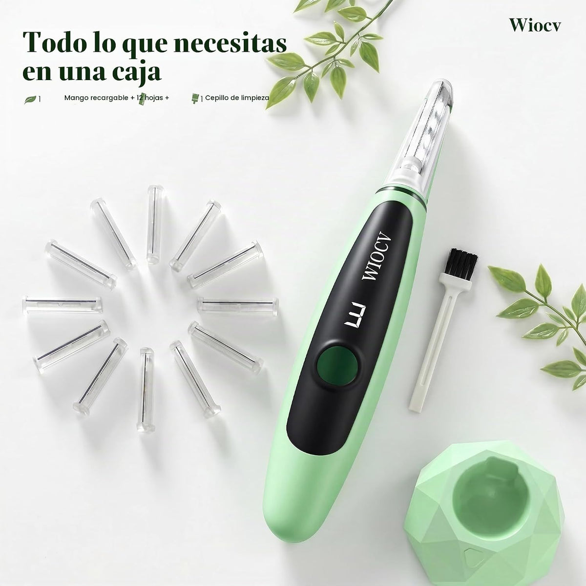 Wiocv Sonic Dermaplane Razor para mujer cara eléctrica vello facial...