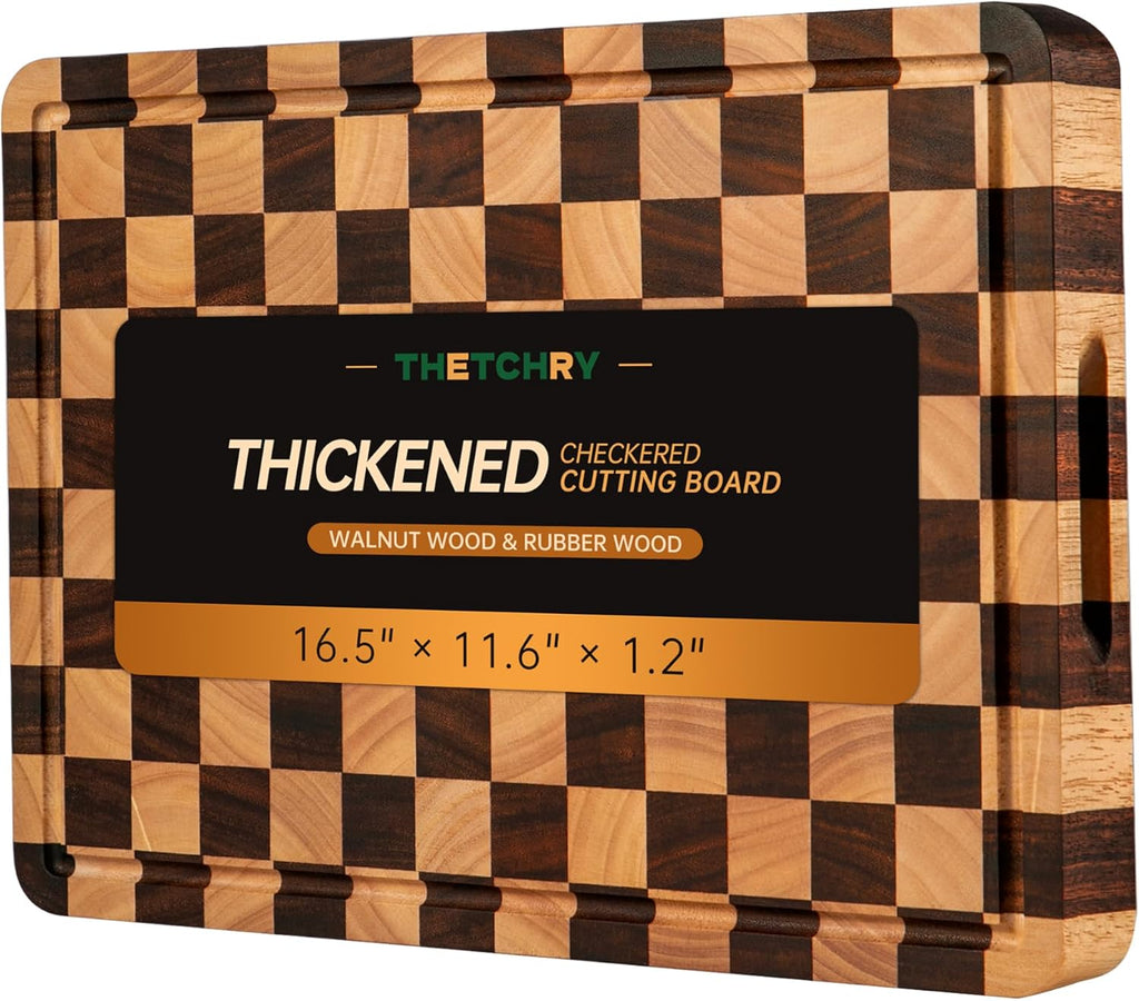 THETCHRY Tabla de cortar para cocina, tabla de cortar a cuadros gru...