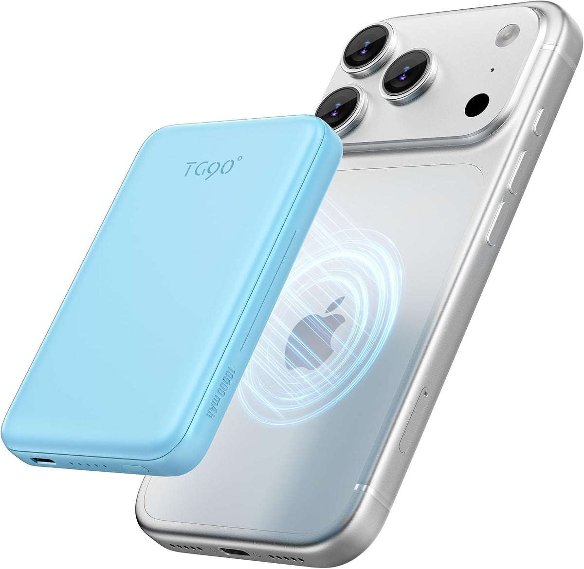 TG90° Mini banco de energía magnética,10,000mAh Magsafe cargador po...