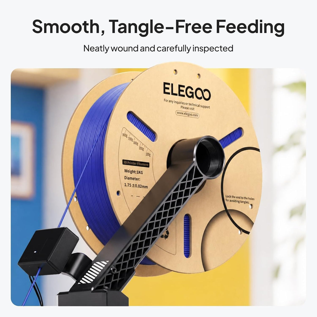 ELEGOO Filamento PLA para impresora 3D de 0.07 in, 8.8 lbs, rojo\/a...