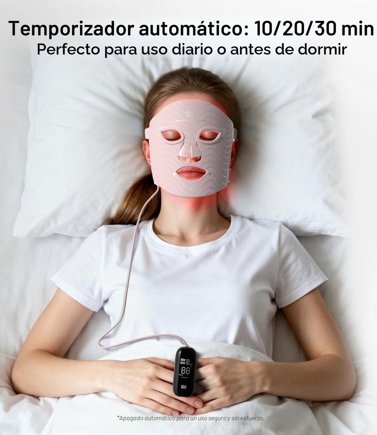 INIA Máscara de la terapia de la luz roja para la cara, 850nm NIR,...
