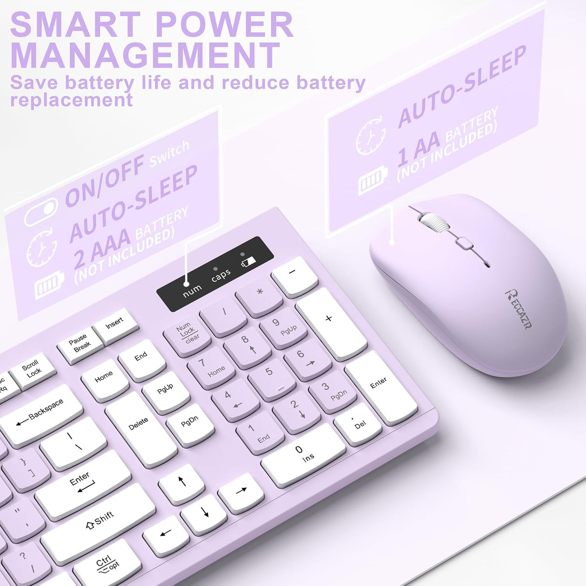 Teclado inalámbrico y mouse combinado silencioso para oficina y hog...