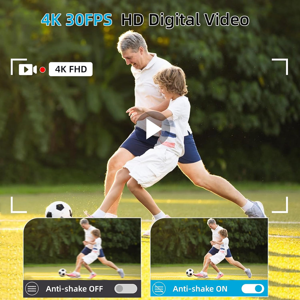 RAZPLYN Cámara digital 4K para fotografía WiFi 180° pantalla abatib...