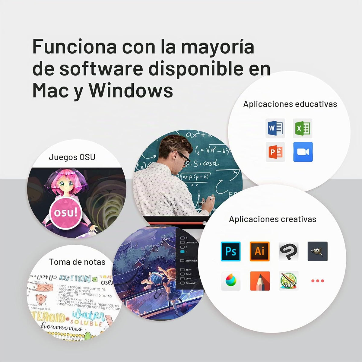 HUION Inspiroy 2 Tableta de dibujo grande con 3 grupos y 8 ExpressK...