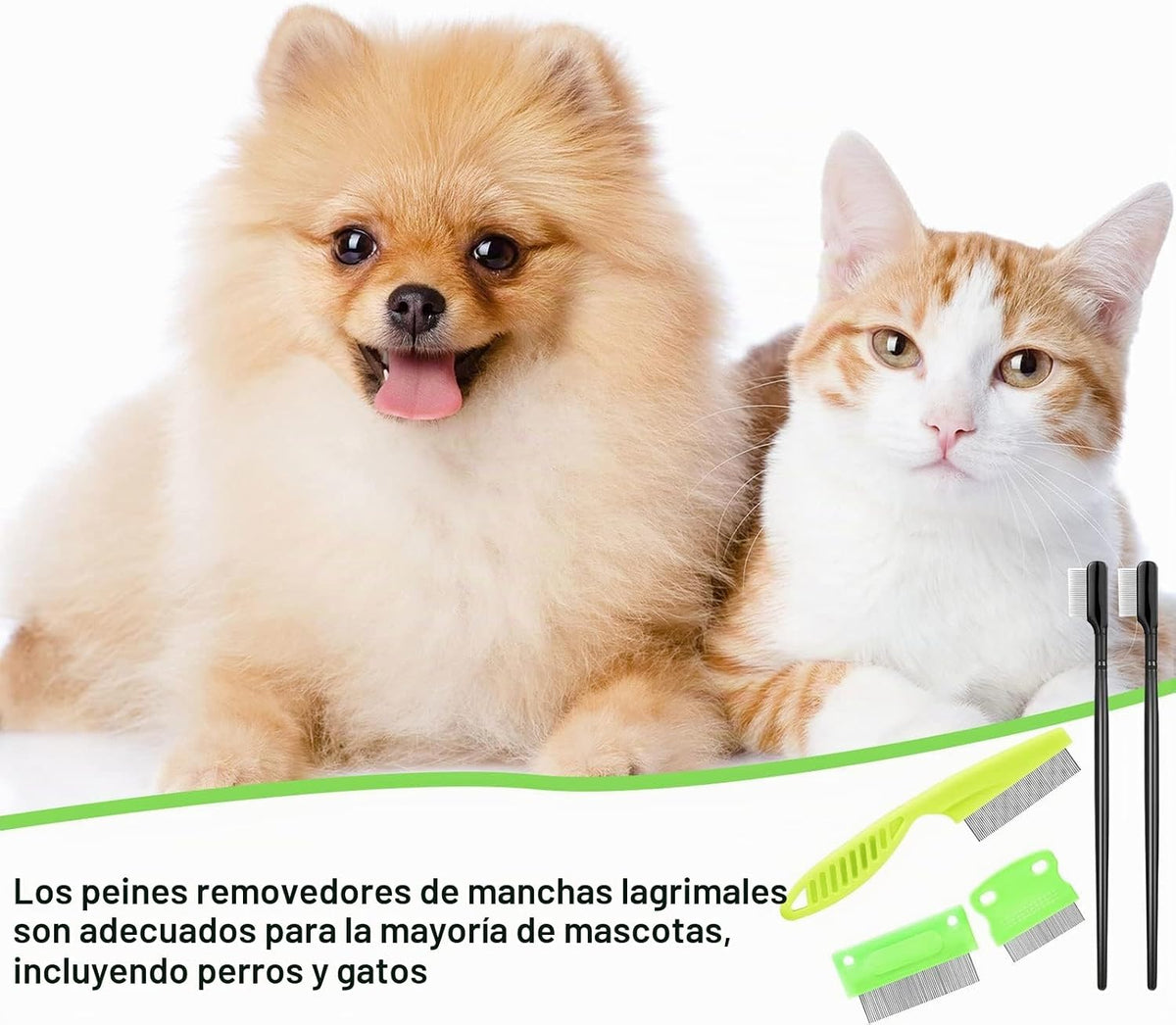 5 Piezas Peines para Ojos de Perro Removedores de Manchas de Lágrim...