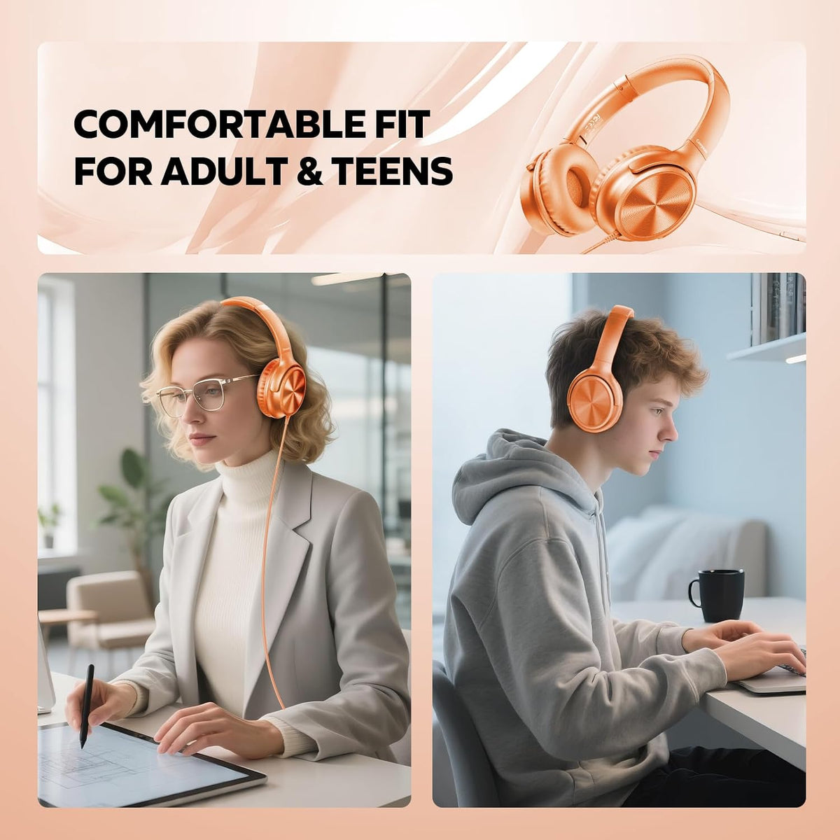 Cowyawn Auriculares USB C con cable, auriculares USB C con cable co...