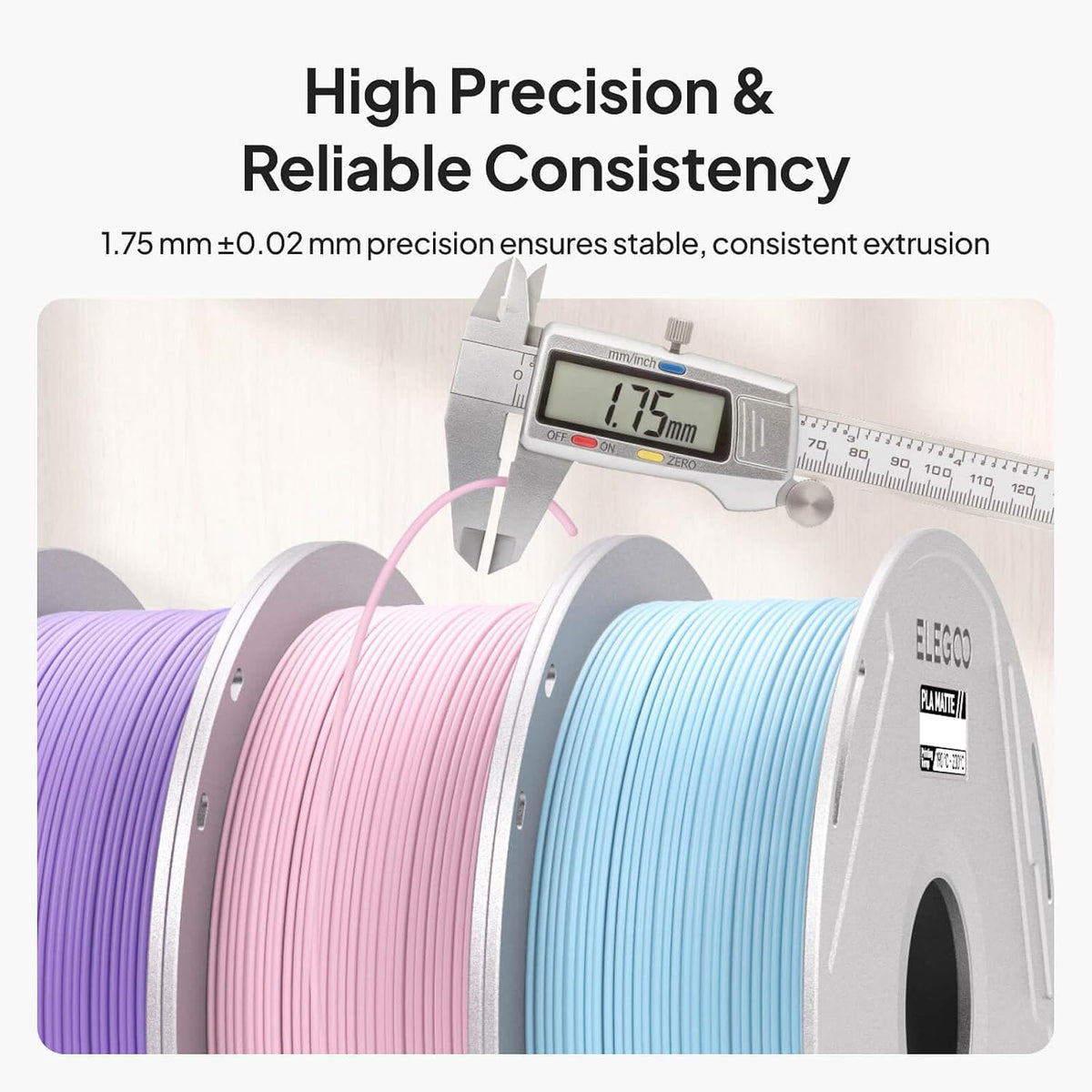 ELEGOO Filamento de impresora 3D PLA mate con carrete reutilizable,...